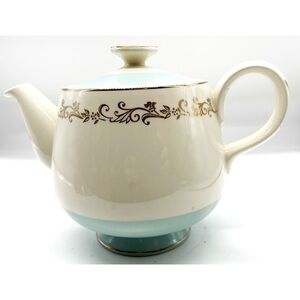 LIFETIME CHINA CO. SEMI-VITREOUS ALLIANCE OHIO GOLD CROWN TEA PITCHER POT